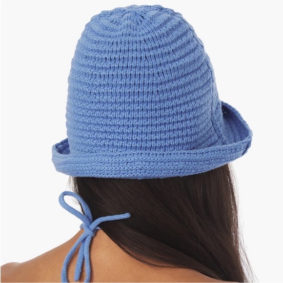 WE WORE WHAT Blue NWT Woven/Knitted Bucket Hat - Picture 3 of 4